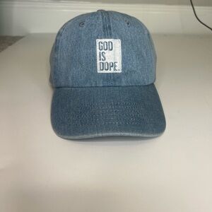 God Is Dope Blue Denim Cap Unisex